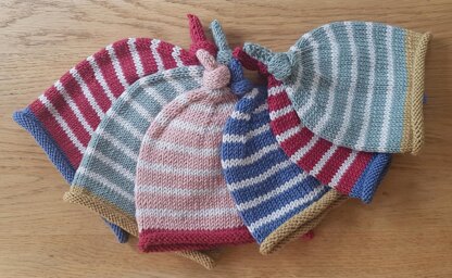 Contrast Stripe Knotted Baby Beanie