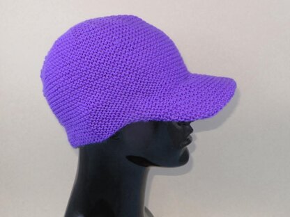 Unisex Curve Peak Garter Stitch Cap