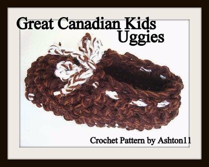 Great Canadian Uggies for Kids! CROCHET PATTERN by Ashton11