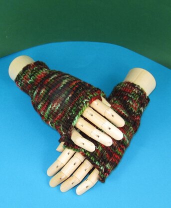 Chunky Self Striping Fingerless Gloves