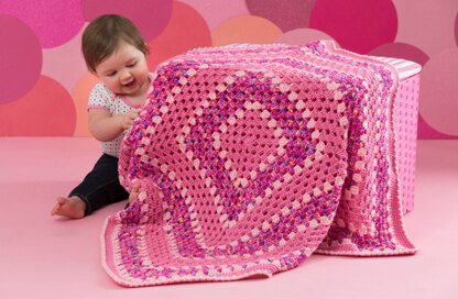 Make it Pink Blanket in Red Heart Soft Baby Steps Solids and Gumdrop - LW4385 - Downloadable PDF