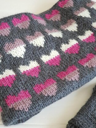 Love Heart Sweater & Cowl Set