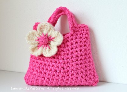 I made Red Crochet Bag For little girls using bubble stitch : r/crochet