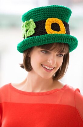 St. Patrick's Day Chapeau in Red Heart Super Saver Economy Solids - LW4063