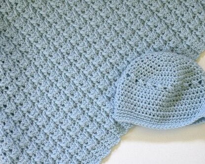 Textured Baby Blanket and Hat