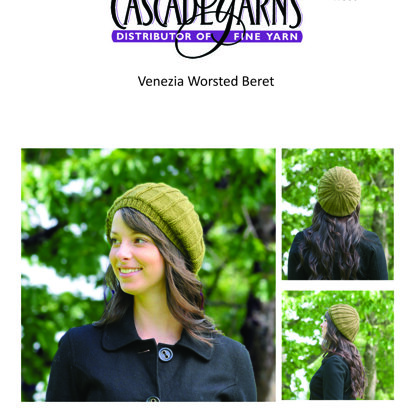 Beret in Cascade Yarns Venezia Worsted - W386 - Downloadable PDF