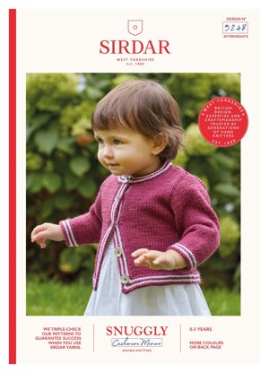 Two Colour Round Neck Cardigan in Sirdar Snuggly Baby Cashmere Merino DK - 5248 - Downloadable PDF