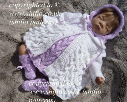 Knitting Pattern baby dress & jacket UK & USA Terms #138