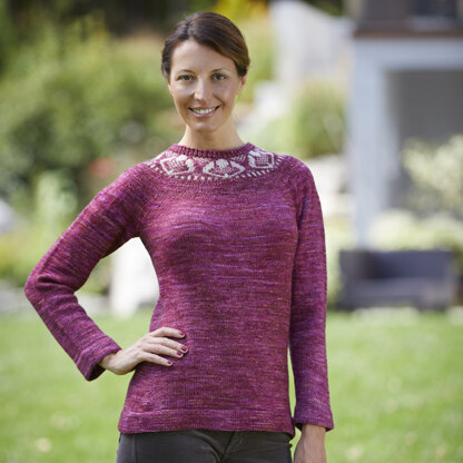 818 Stone Rose Pullover - Jumper Knitting Pattern for Women in Valley Yarns Valley Superwash DK Hand Dyed