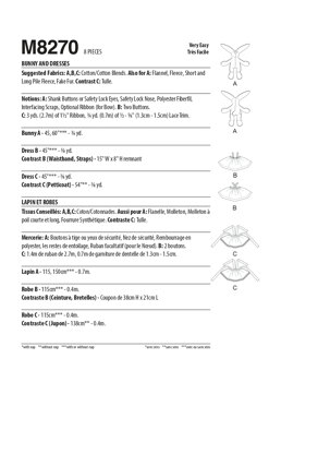 McCall's Bunny and Dresses M8270 - Sewing Pattern