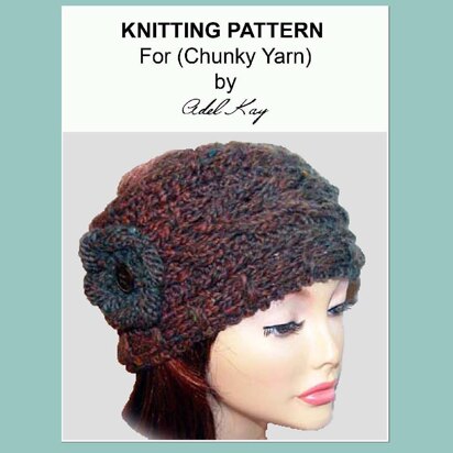 Sian Vintage Style Aran Cable Wrap Corsage Wide Headband Head Band Knitting Pattern by Adel Kay - knitting pattern