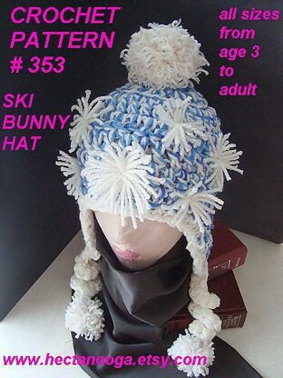 353, SKI BUNNY HAT, sizes age 3 to adult