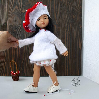 Fly Agarics outfit for 13" dolls