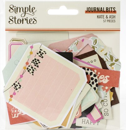 Simple Stories Kate & Ash Bits & Pieces Die-Cuts 57/Pkg - Journal