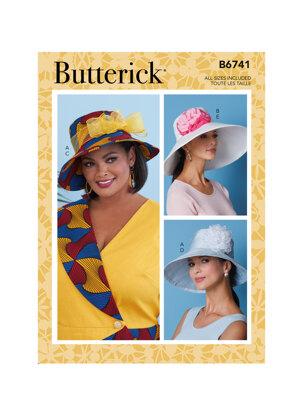 Butterick Hüte für Damen mit Band, Blumen und Schleife B6741 - Schnittmuster