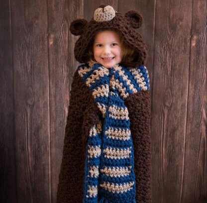 Hooded Woodland Bear Blanket