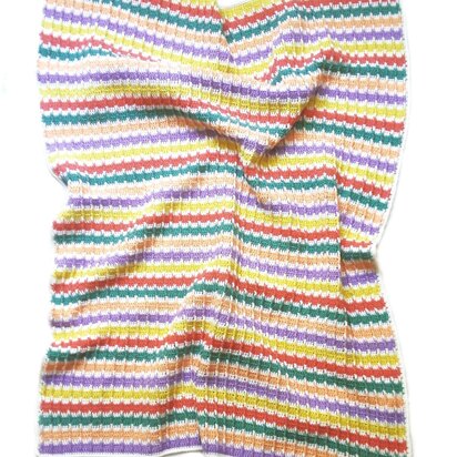 Colorful Stripes Crochet Blanket Pattern