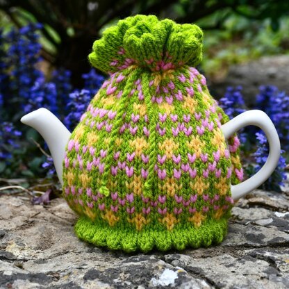 Springtime Fair Isle 2 Cup Teapot Cosy Knitting Pattern