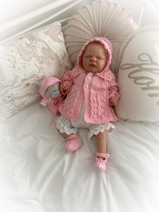 Flower cardigan and bloomers set