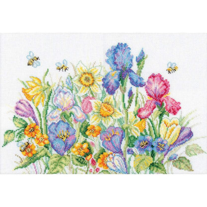 RTO Garden Flowers Cross Stitch Kit - 35cm x 25cm