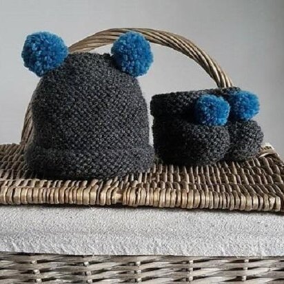 Beginner’s Easy PDF Knitting Pattern – New Baby Hat and Boots