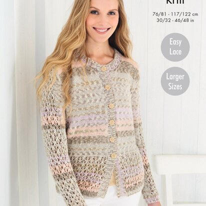 Cardigan & Top Knitted in King Cole Drifter DK - 5629 - Downloadable PDF