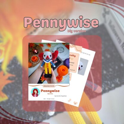 Pennywise amigurumi pattern (big version)