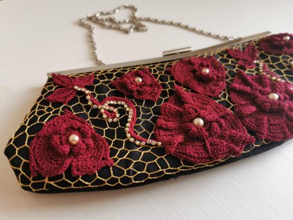 Irish crochet lace bag (clutch)décor