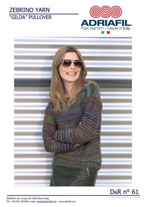 Gilda Pullover in Adriafil Zebrino - Downloadable PDF