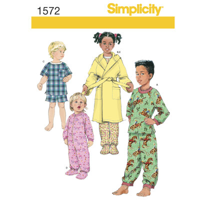 Simplicity Toddlers' and Child's Sleepwear and Robe 1572 - Sewing Pattern
