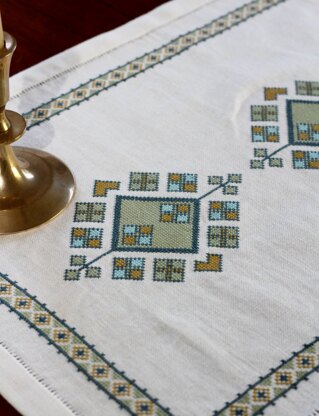 Avlea Folk Embroidery Anatolian Argyle Table Runner - Downloadable PDF