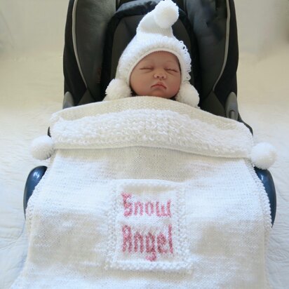 Snow Angel Hooded Car Seat Blanket