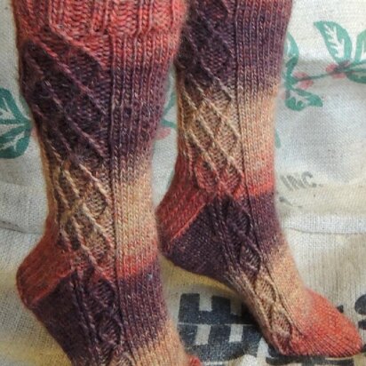 Argyle Trellis Wooly Socks