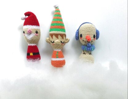 MINI CHRISTMAS SANTA CLAUS, ELF AND SNOWMAN SET - amigurumi pattern
