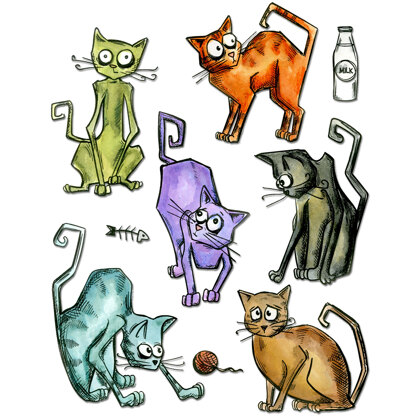 Sizzix Framelits Dies By Tim Holtz - Crazy Cats