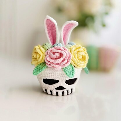 Crochet bunny skull, amigurumi skull, Bunny skull