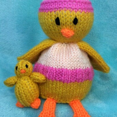 Easter Mother and Child Chick - knitting pattern