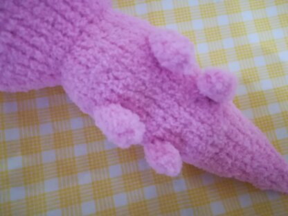 Toy Knitting Patterns -Knit plush Axolotl how to mak soft toy from yarn 11.8 inc