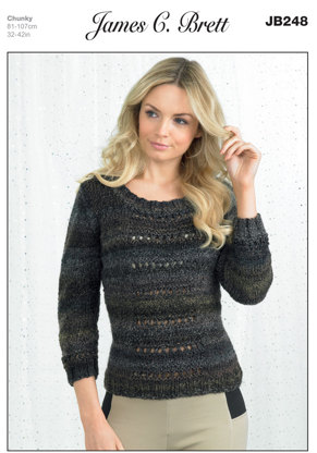 Ladies' Sweaters in James C. Brett Marble Chunky - JB248