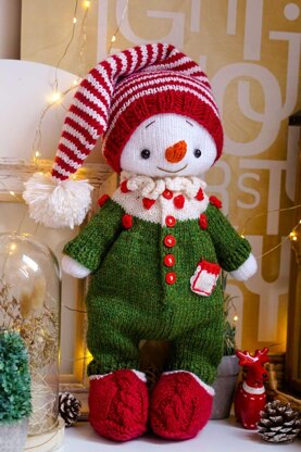 Knitting Pattern Doll Clothes - Outfit Christmas Pajama