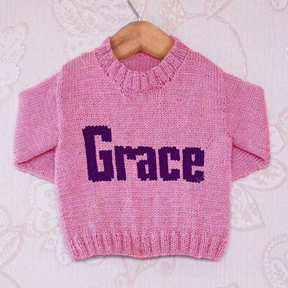 Intarsia - Grace Moniker Chart - Childrens Sweater