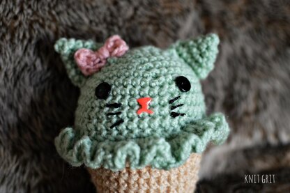 Bunny and Kitty Ice Cream Cone Amigurumi