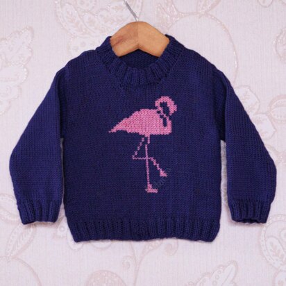 Intarsia - Flamingo Chart - Childrens Sweater