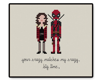 Deadpool and Vanessa In Love - PDF Cross Stitch Pattern