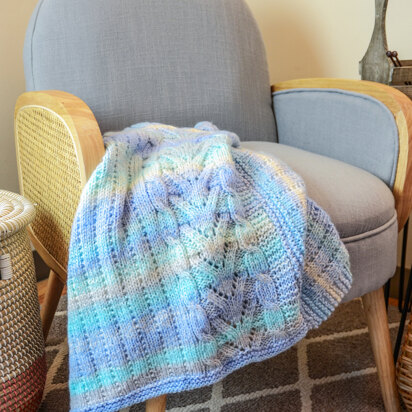 Cora Cable Throw in Premier Yarns Puzzle - Downloadable PDF