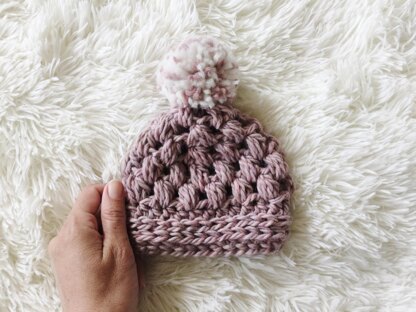 Baby chunky pom hat