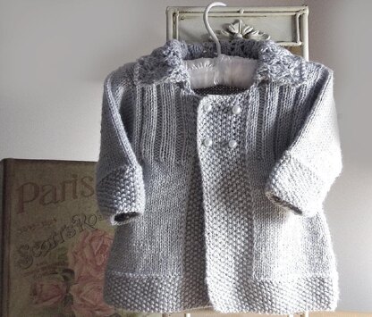 Baby girls jacket with lace collar Knitting pattern by OGE Knitwear Designs Strickanleitungen LoveCrafts