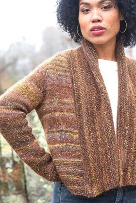 Spencer Cardigan in Berroco Sesame & Aerial - Downloadable PDF