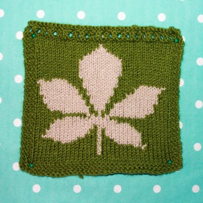 Horse Chestnut Leaf Intarsia Square