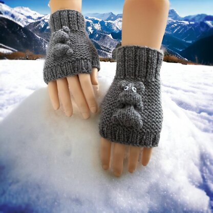 Hippo Fingerless Gloves